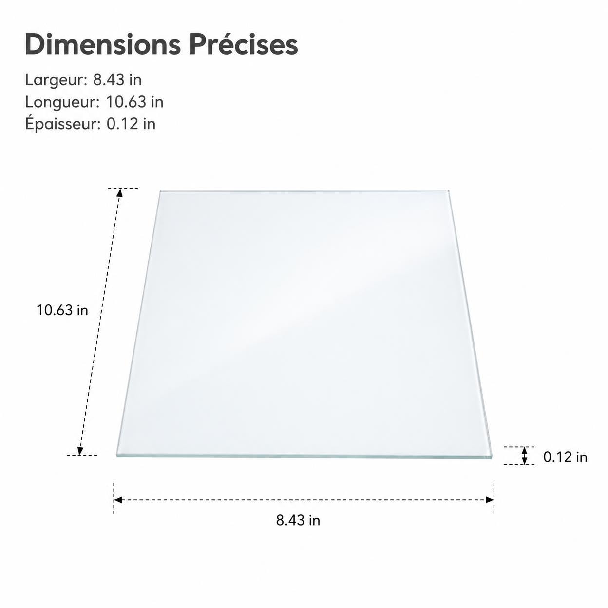 predolo Anti- Glasplatte nach Maß, 270x214mm, entspiegelt für Fotografen – klare Glasplatte für Modelle V750/V850/4990, 270X214X3MM