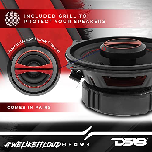 Ds18 Gen-X4 Coaxial Car Audio Speaker - 4", 2-Way, 120W Max, 40W Rms, Black Paper Cone, Mylar Dome Tweeter, 4 Ohms - Clarity Unparalled By Other Car Speakers In Their Class (2 Speakers) #TOP2