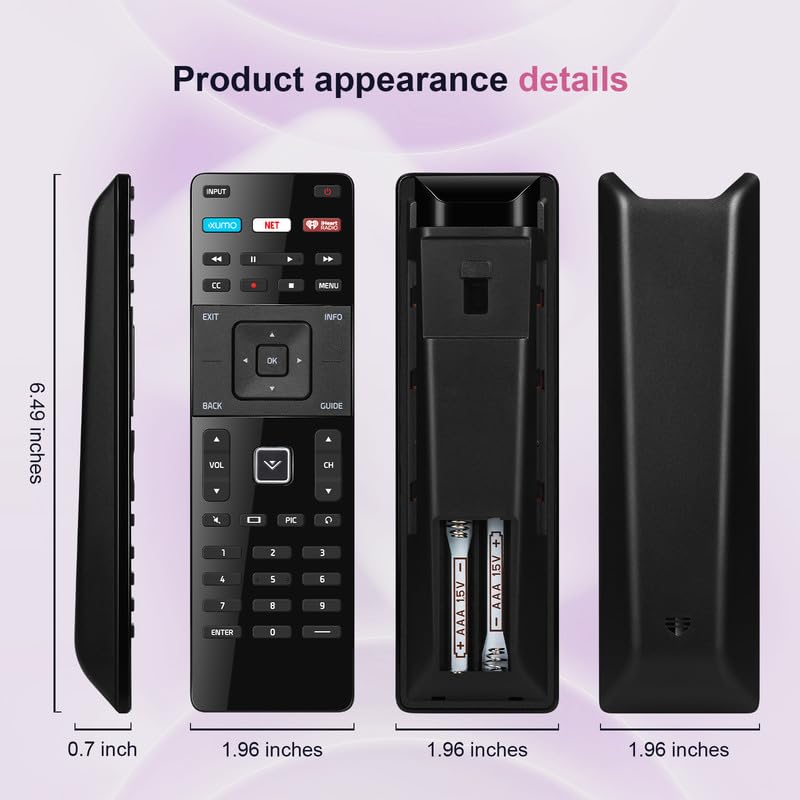 Image of Universal XRT122 Remote for All VIZIO 4K /UHD /HD /HDR /LED /LCD SmartCast Smart TVs, for VIZIO D-Series, E-Series, No Need to Program