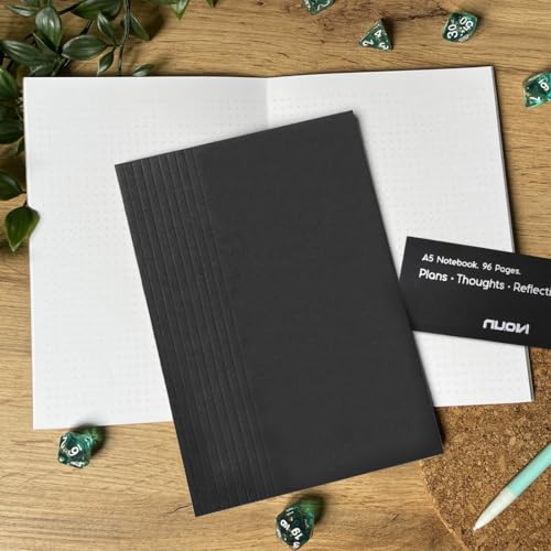Image of Record Note Book, Nero | A5 - Dotted Grid Pages | 96 Pages - 100GSM Pages with Soft Cover | Ideal for Office, College, School, Journaling, Meeting & More