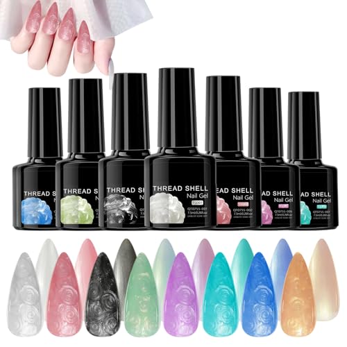 Pearl Nail Polish Gel, Pearl Gel esmalte de uñas - Conjunto de gel de esmalte de uñas perlizado de 7.5 ml de 8,Suministros de manicura para los entusiastas de los entusiastas de los principiantes