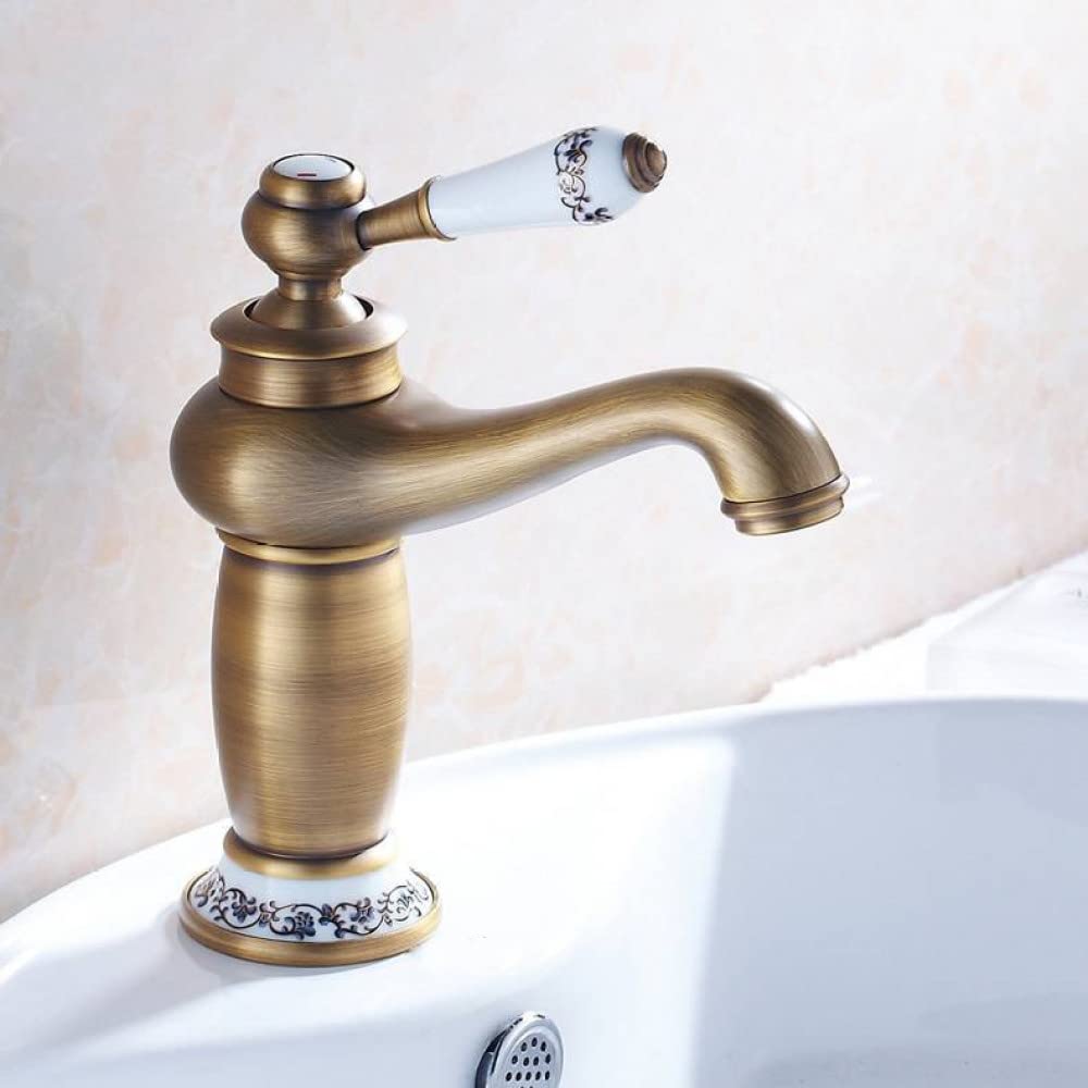 Robinet de bassin style antique mitigeur noir pour rénover une salle de bain moderne