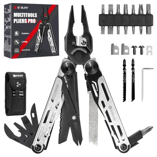 BIBURY Multi Tool Foldable Pliers with Upgraded Scissors and Screwdriver Set