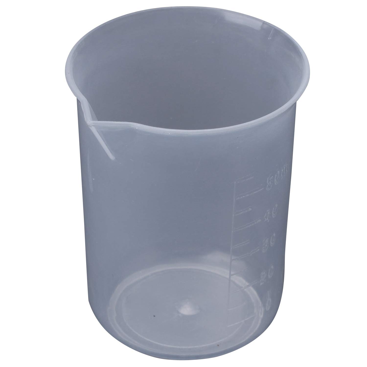 2 Pieces 50 ml Plastic Transparent Measuring Cups for Laboratory