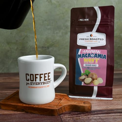 Image of Fresh Roasted Coffee, Hawaiian Macadamia Nut Flavored Drip Ground Coffee, Medium Roast, Kosher, 12 oz