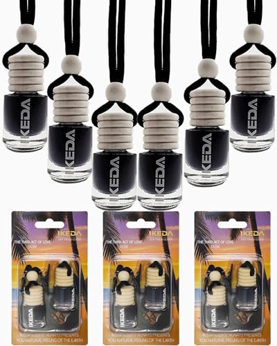 Image of ikeda fragrance Car Air Freshener 4ml Car Scents | 6pcs 45-Days Keep Fragrance | Automotive Hanging Diffuser Bottles | Remove Auto Odor Long-Lasting Fresh Air for Home Deodorize (Dusk, 6pcs)