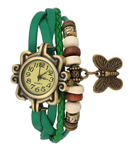 ITHANO - Leather Bracelet Analogue Green Off-White Dial Womens Watch - GR001 (B079Y7T53Z) Amazon Price History, Amazon Price Tracker