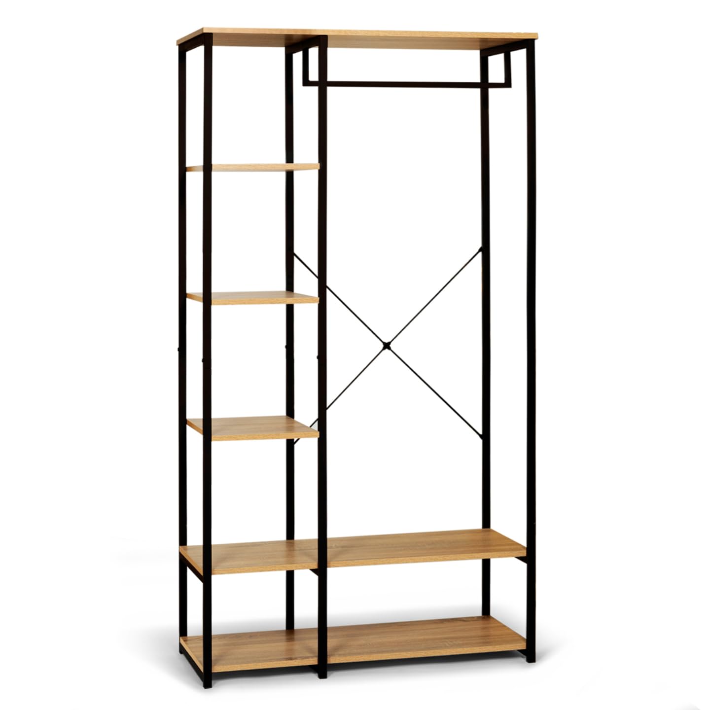 IDMarket - Dressing penderie étagères L. 90 cm Detroit Design Industriel