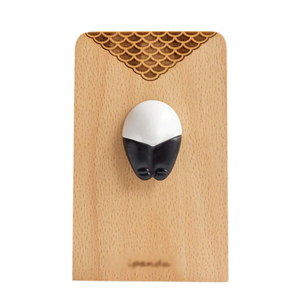 RSLEE Book Ends for Shelves Beech/Walnut Wood Bookends，Wood Art Bookends Office Hand Crafted Walnut Wood Bookends For Home 5.1x3.1in 1 Pair Bookend Decorative (Color : Beech wood-fish scale pattern)