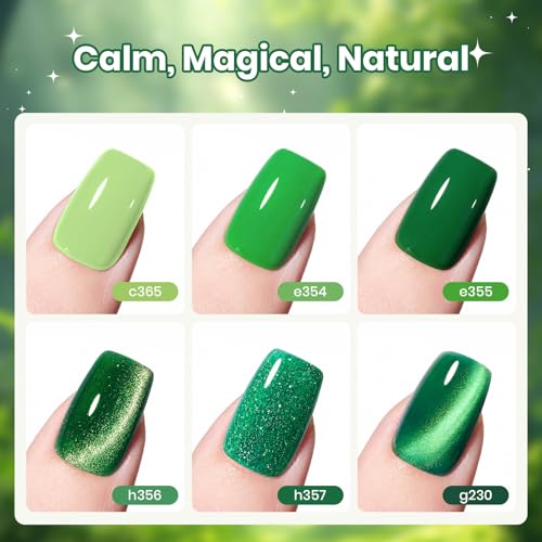 Set de Esmaltes en Gel Verde Bosque de Verano 6 Colores miniatura 3
