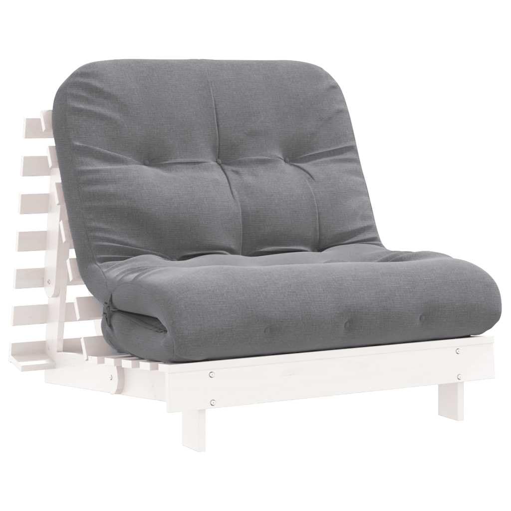 vidaXL Sofa Futon Schlafsofa mit Matratze Weiß Produktbeschreibung