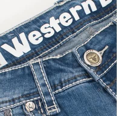 Men's Premium Straight Fit Denim Jeans Sizes 28-38 Style:WB016 Blue3