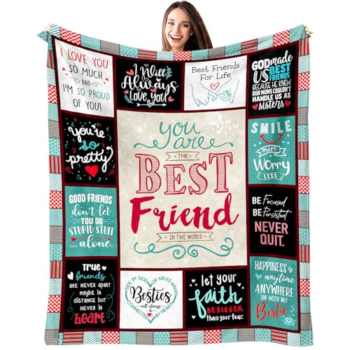 TOBUNKIEN Best Friend Blanket 60 X 50 Inch, Best Friend Birthday Gifts, Xmas Gifts for Best...