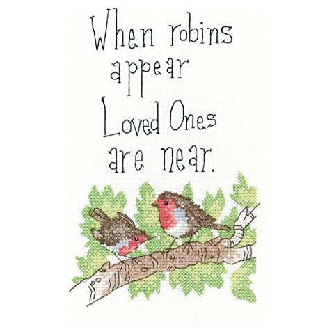 Heritage Crafts Aida When Robins Appear Counted Cross Stitch Kit PURA1455-A Multicoloured 10,5x17cm Cover