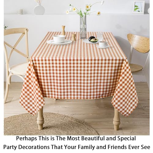 ShinyBeauty-Checkered-Tablecloth-54×72-Rectangle-Tablecloths-Brown-Plaid-Tablecloth-Washable-Table-Cover-with-Dust-Proof-Wrinkle-Resistant-Buffalo-Plaid-Table-Cloth-for-Kitchen-and-Dining-Room ShinyBeauty Checkered Tablecloth 54×72 Rectangle Tablecloths Brown Plaid Tablecloth Washable Table Cover with Dust Proof Wrinkle Resistant Buffalo Plaid Table Cloth for Kitchen and Dining Room