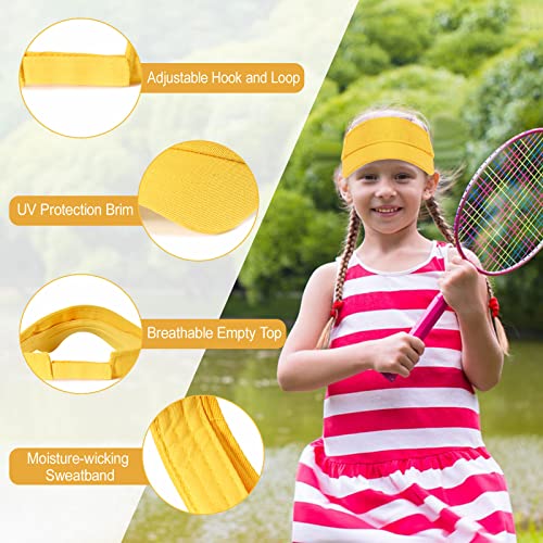 10 Pcs Kids Sun Visor Hats Boys Girls Athletic Sports Visor Adjustable UV Protection Beach Visor Fit 6 to12 Years Old3