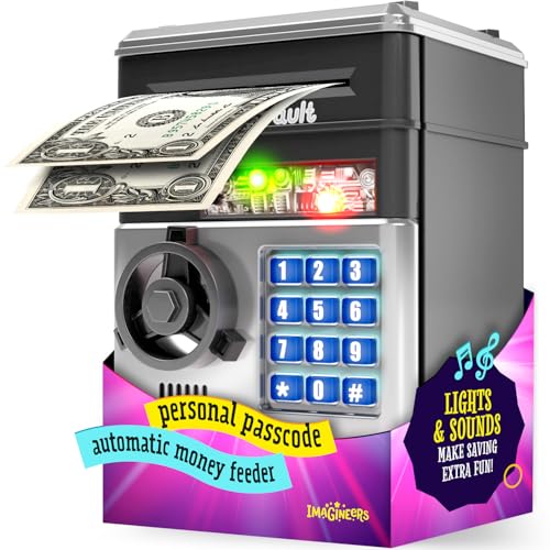 Piggy Bank for Kids - Electronic Money Saving Box w/Code- ATM Safe - Toy Coin Bank - Boys Toys for Age 3, 4, 5, 6, 7, 8, 9 - Birthday Gifts for 8, 9, 10, 11, 12 Year Old Boy and Girl