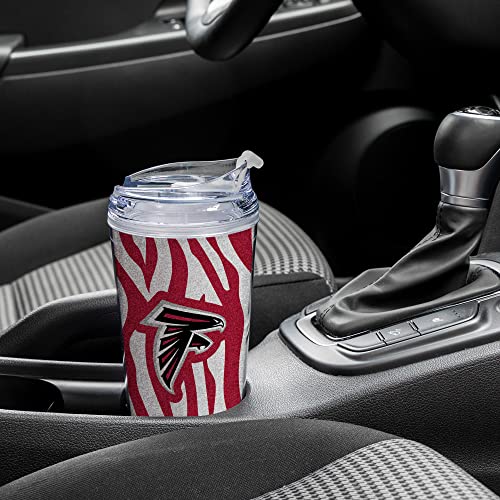 Image of Rico Industries NFL Football Glitter 24oz Acrylic Glitter Tumbler with Hinged Lid, Officially Licensed Double Wall Tumbler with Straw