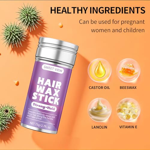 hair wax stick flexible hold slick back hair pomadebalm for tame flyaways frizz sleek ponytail bun styling accessory creamgel for girls kids