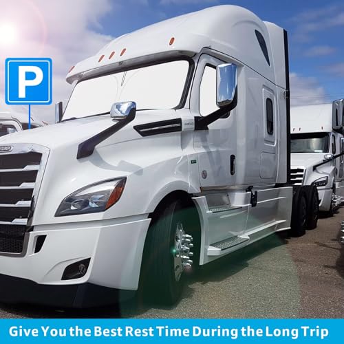 Image of Proadsy Front Windshield and Side Windows Custom Fit 2018-2025 2026 Freightliner Cascadia, Semi-Truck Semi, Commercial & Big Rig Truck Sun Shade Foldable Sun Protector Privacy Cover