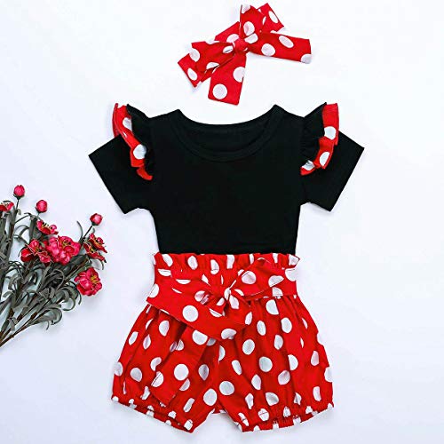 Newborn Baby Girl Polka Dots Princess Birthday Halloween Christmas Costume Ruffle Romper+Pants+Headband Clothes2