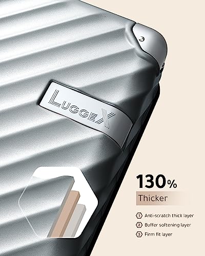 Luggex Sliver Carry On Luggage 22X14X9 - Pc Expandable Hard Shell Suitcase With Spinner Wheels #TOP7