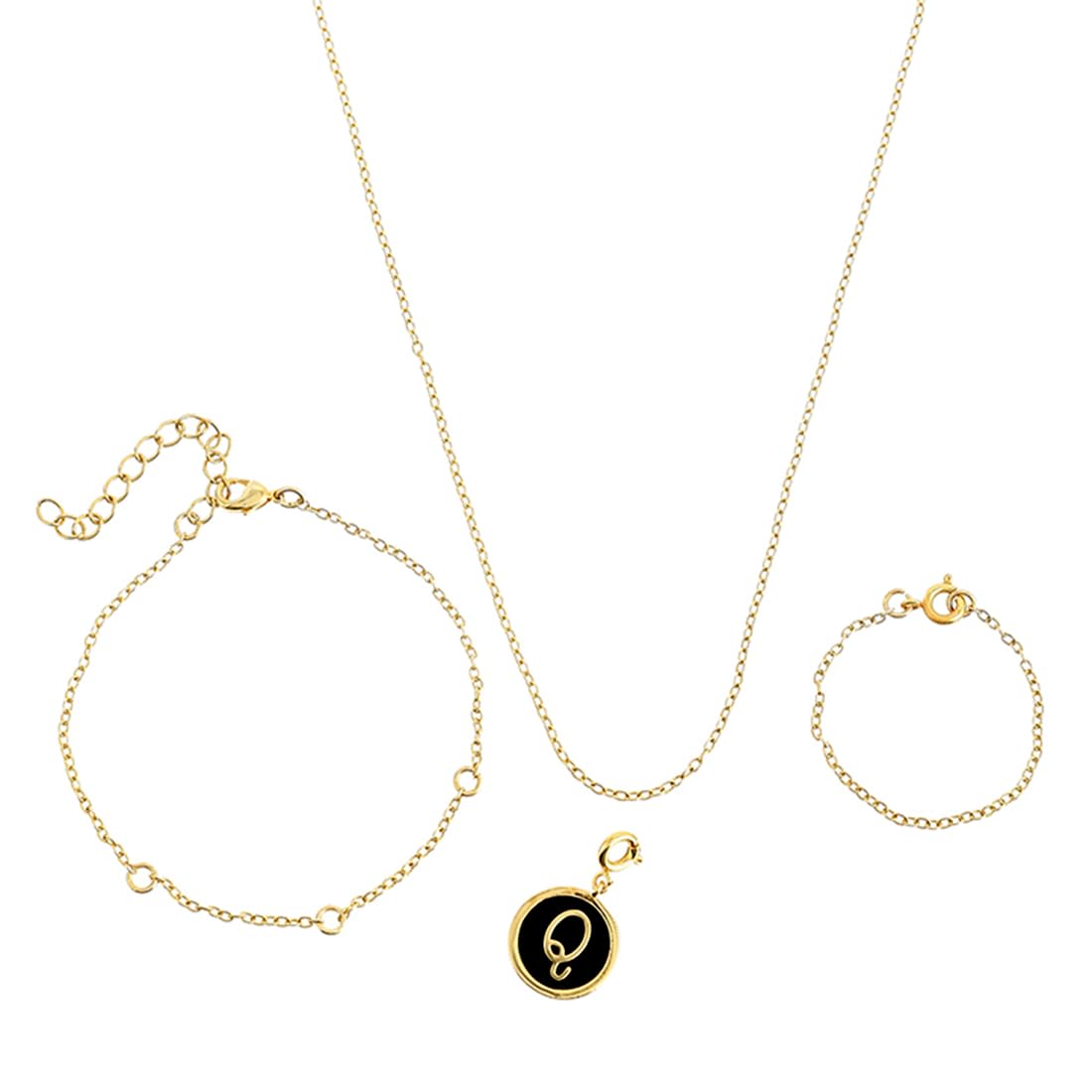 Valentine's Day Collection Alphabet Q Black Enamel Charm|Valentine Gift For Her|Gift For Wome|Gift For Her|-image-12