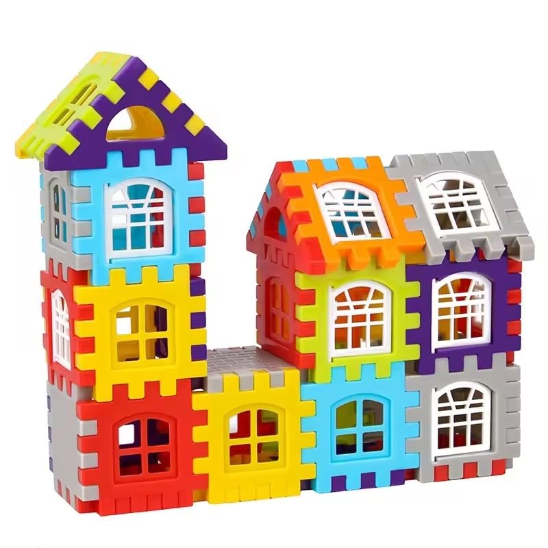 120 Piece Colourful House Building Blocks Set, Early Education Puzzle Construction Toy - Image 2