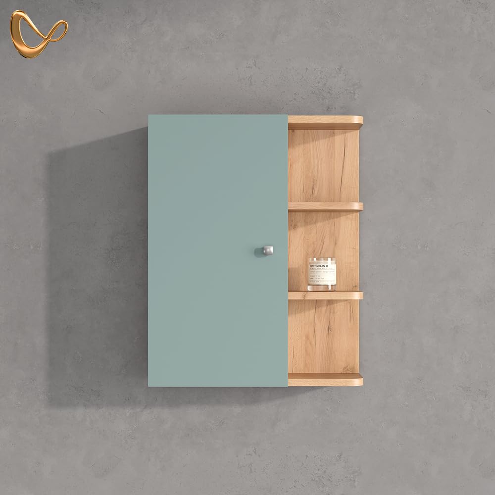 Livinity Badschrank Fucino, Grün, 47.2 x 59.2 cm