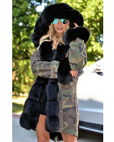 Aofur Womens Hooded Faux Fur Lined Warm Coats Parkas Anoraks Outwear Winter Long Jackets4