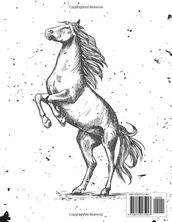 Horse Sketchbook: Horse Gifts For Girls | Boys Men and Women : Blank White Papers for Drawing, Doodling, Sketching or Writing | Big Notebook image 3