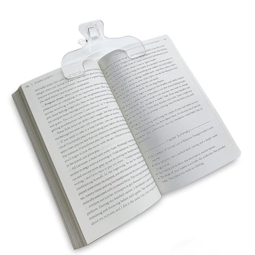 Molishan Transparent Book Page Holder for Reading Book Opener Holder Convenient for Reading Teaching and Fixing Music Book Page Marker Clips for Teacher Clerk 1Pc