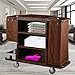 Cleaning Trolley, Industrial Multifunctional Hotel Cart, with 3-Tier Shelves, Tool Basket & Large Storage Bags, Silent Wheels, Modular Utility Cart,Regular Cloth Bag