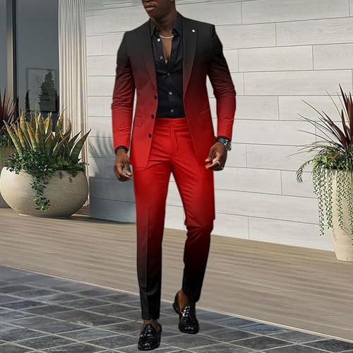 Mens Stylish Suit Sets Slim Fit 3 Button Blazer Jacket and Pants Wedding Prom Tuxedo Set Casual Business Suit Sets2