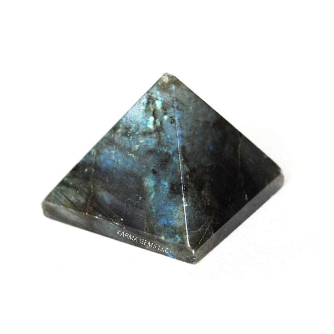 Labradorite 1 to 1.5 inch Natural Pyramid Carved Chakra Healing Crystal Reiki Stone Gemstone Radiation Deflection Home Decor Gift Decoration Crafts (Labradorite)