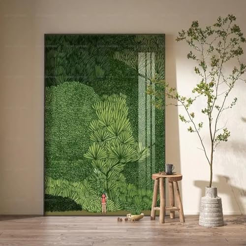Affiche paysage esthétique pour salon chaleureux | Lot 2 toiles forêt 30x45cm