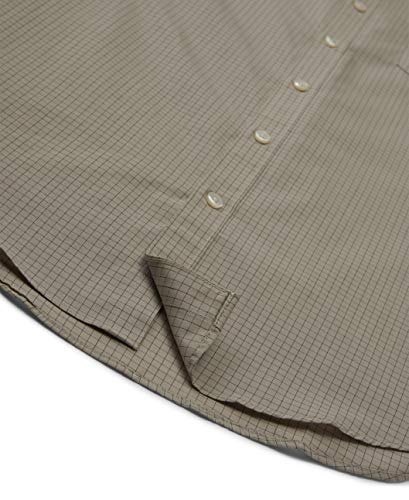 Van Heusen Men's Wrinkle Free Short Sleeve Button Down Check Shirt, Aluminum Minicheck, Large #TOP3