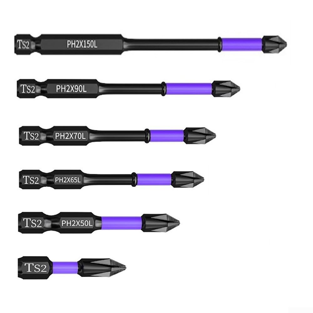 ETomey Screwdriver Bit Set， 90mm Batch Head, Non-slip PH2 Magnetic Batch Head Cross Screwdriver Hardness Impact Drill Bit (Color : 90mm) (Color : 90mm)