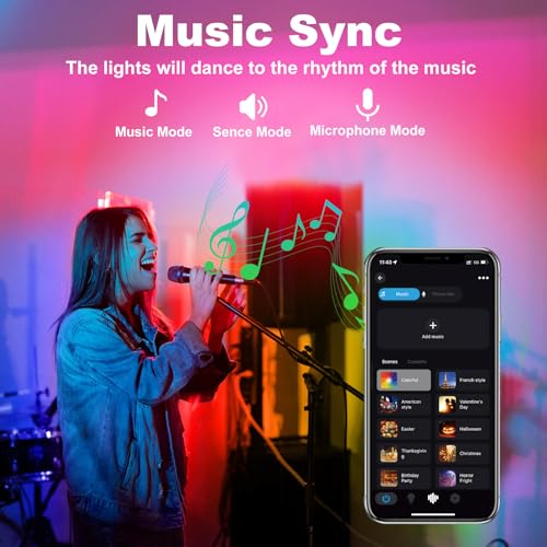 Image of T-SUN RGB Flood Light Bar 2 Pack 50W RGBCW Outdoor Wall Washer Flood Lights, Color Changing LED Wash Lights with APP & Remote Control, Music Sync, Timer, Memory, 2700K-6500K for House Garden Party