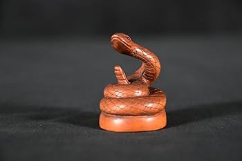 Amazon.co.jp: 【古美術】蛇根付Netsuke精密彫刻超絶技巧彫塑提げもの