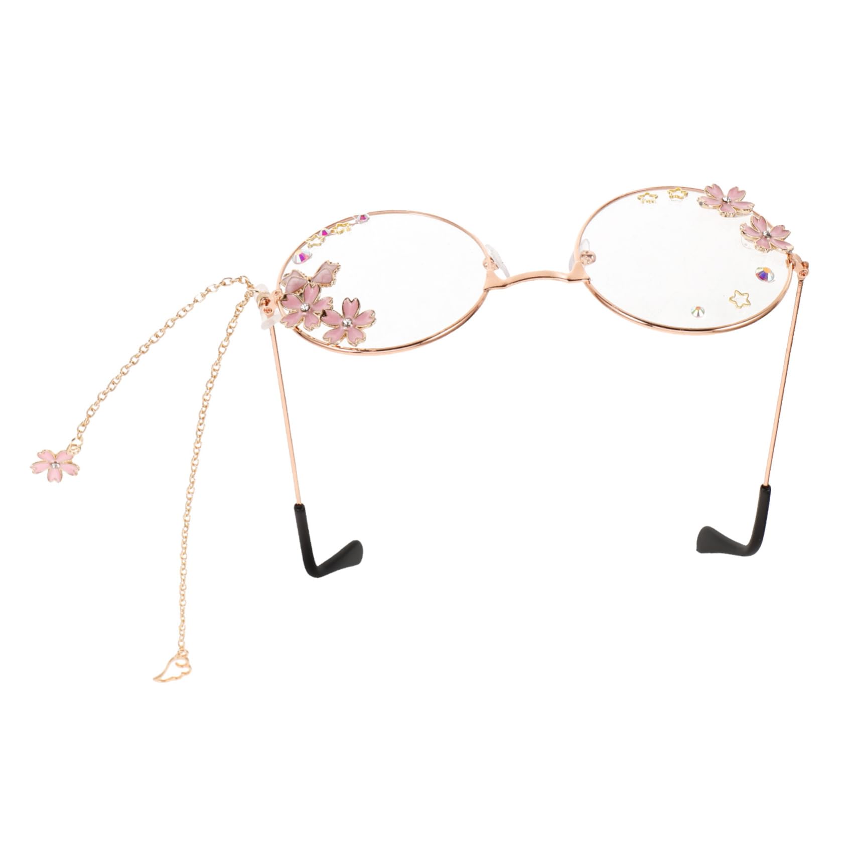 FOMIYES Kawaii Cosplay Eyeglasses with Chain Cute Party Glasses for Women Lightweight Design Unique Style for Costumes and Everyday Wear Fun Accessory for Events