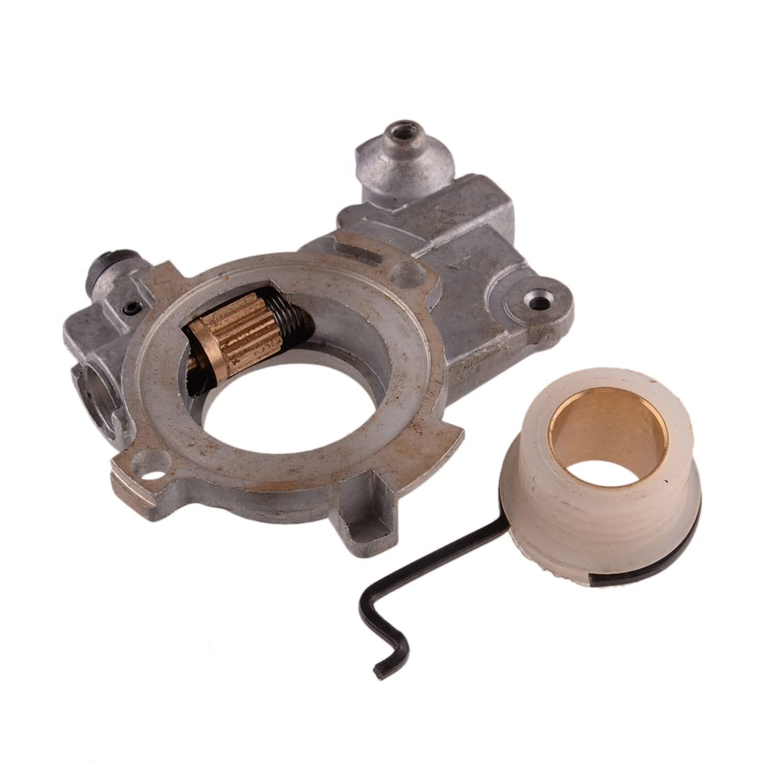 Bomba de aceite con engranaje helicoidal Kit de resorte compatible para motosierra Stihl 046 MS460 MS461 MS441