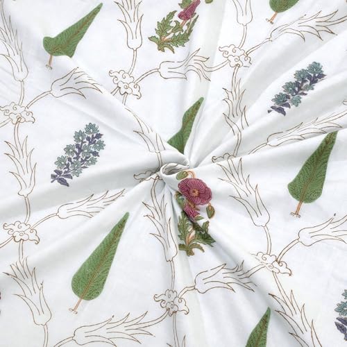 Image of TOAIArt Premium Jaipuri Dohar | AC Blanket Summer Quilt | Hand Block Printed | 3 Layers | Reversible | 150GSM 100% Mulmul Cotton | 100% Cotton Flannel Filling | Single 60 inch X 90 inch |Adil Jaal