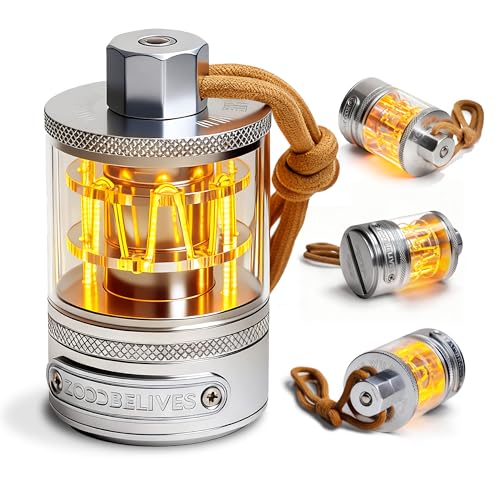 ZOOOBELIVES Vintage Aluminum Camping Lantern Light - Dimmable Warm Glow Lamp, Handcrafted Alloy, USB-C 72H Runtime, IPX4 Waterproof for Hiking, Backpacking & Glamping | LumiSummit