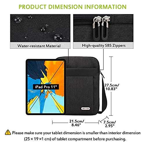 UBAYEE Schoudertas Heren voor iPad Tablet tot 10,5 Inch (25 cm), Tabletvak, Meerdere Vakken, Lichtgewicht, Waterdicht, Klein - Image 4