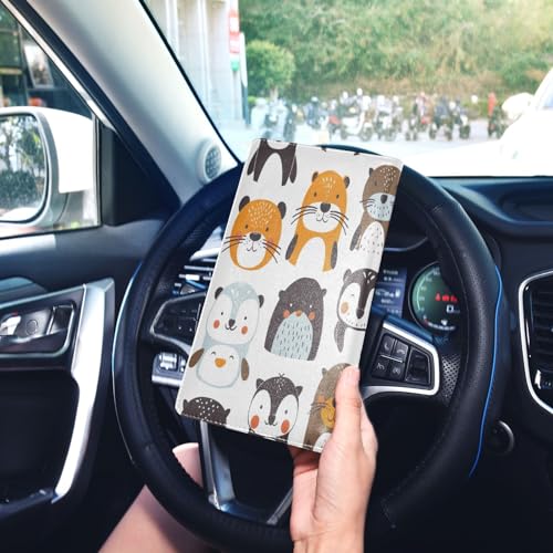 Organizador de documentos para auto cuero miniatura 7