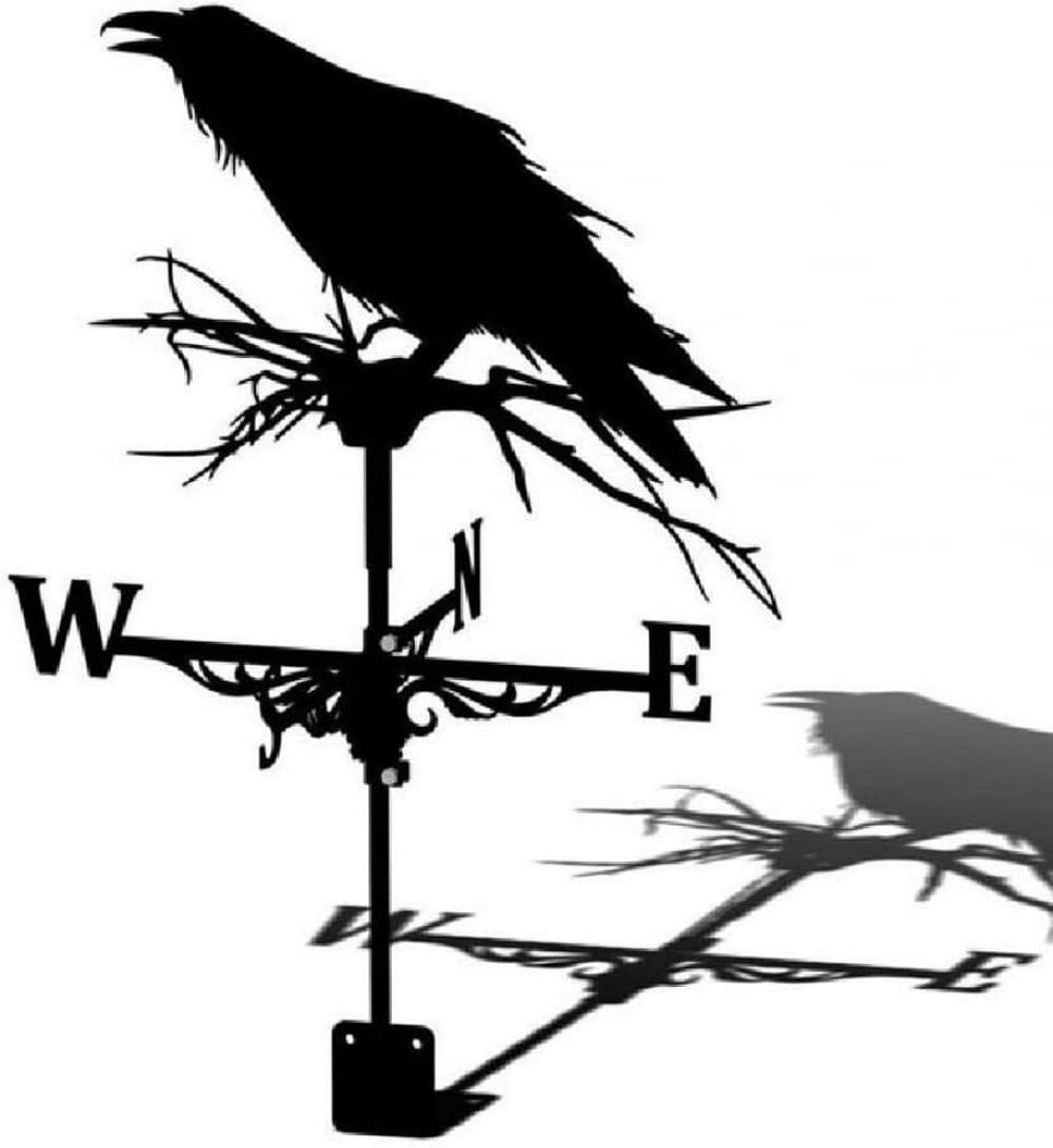 Żelazna łopatkowa rzeźba ornament metalowy wiatrowskaz zewnętrzny dach ogród podwórko dekoracja wiatrowskaz z uchwytem montażowym kierunek wschód południe zachód północ wiatrowo-E
