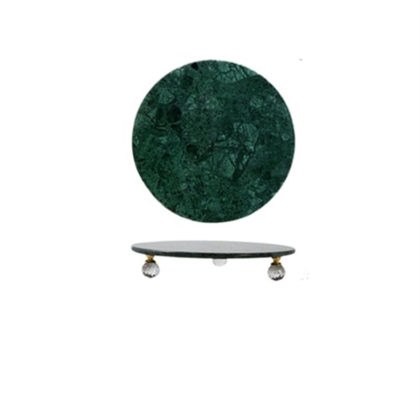JINGYAN Breakfast Trays Breakfast tray Natural Marble Storage Tray Jewelry Display Plate Luxury Round Dessert Fruit Cake Snack Home Desktop Decor
