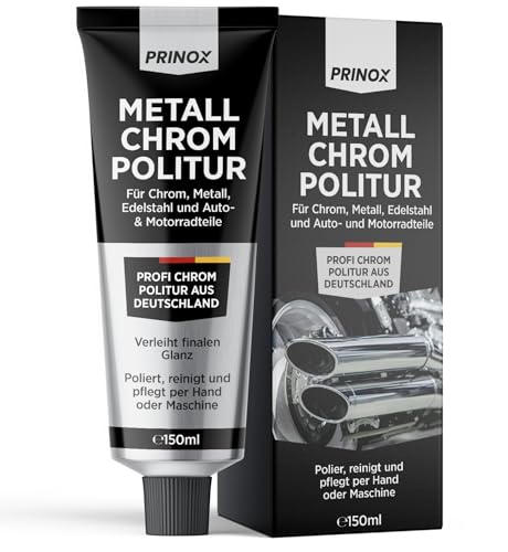 Prinox Polierpaste 150ml Inkl. Poliertuch (150ml Chrom & Metall Politur)