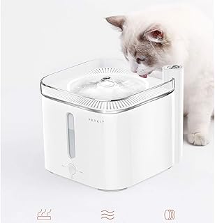 liscn Fuente para Gatos Automático Bebedero para Mascotas 2 L con Filtros De Carbón Y Detector